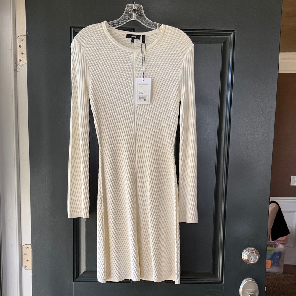 NWT Theory Ardesia Proseco Ribbed
Sweater Dress Eggshell Size Small - Picture 2 of 12
